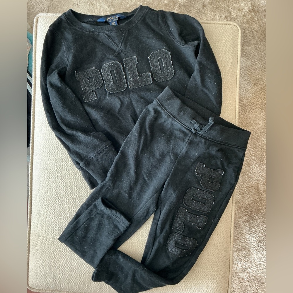 Girls Polo by Ralph Lauren 3T Black sweatsuit